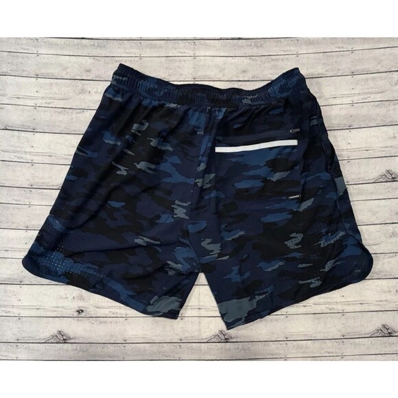 Legends Apparel Mens Active Relay Shorts Size L Blue Camo Unlined 7” Inseam Gym - Picture 10 of 16
